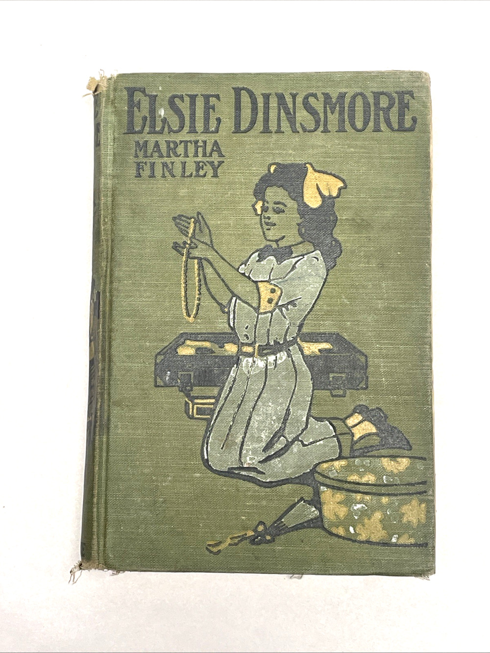 Antique Elsie Dinsmore Martha Finley Illustrated Pictorial Cloth Hardcover Book